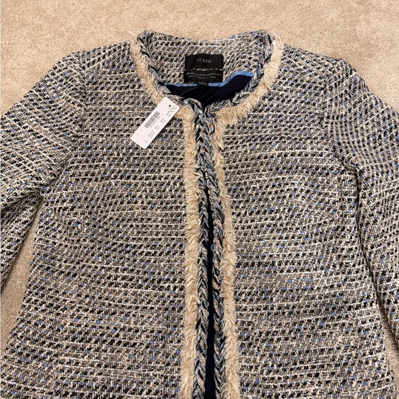 J. Crew Braided Trim Jacket in Speckled Tweed 4 NWT - Picture 4 of 5